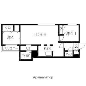 ラ・コーザ豊平ウエスト(2LDK/2階)の間取り写真