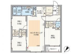 エフュート福住(3LDK/4階)の間取り写真