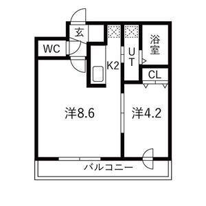 LA SERENE MISONO(1LDK/4階)の間取り写真