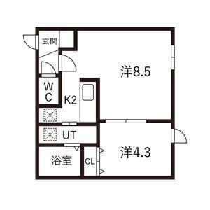 LA SERENE MISONO(1LDK/4階)の間取り写真