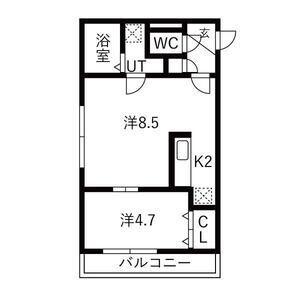 LA SERENE MISONO(1LDK/2階)の間取り写真