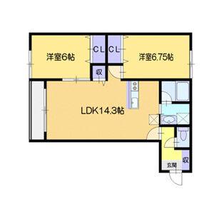 カーサ フェリーチェ(2LDK/3階)の間取り写真