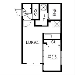 REN FAULT白石 (1LDK/4階)の間取り写真