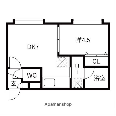グラーベ本郷通(1DK/3階)の間取り写真