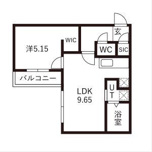 GA-厚別中央3-3MS(1LDK/3階)の間取り写真