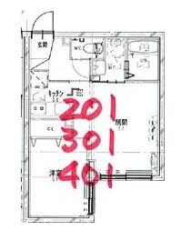 NOVEL北広島(1LDK/2階)の間取り写真