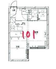 NOVEL北広島(1LDK/1階)の間取り写真
