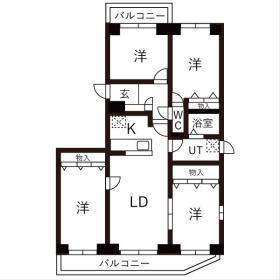 BRO北野(4LDK/5階)の間取り写真