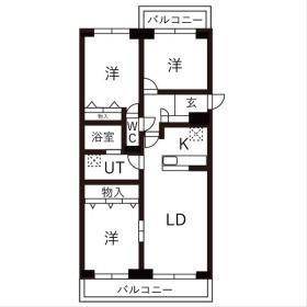 BRO北野(3LDK/4階)の間取り写真