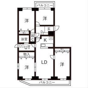 BRO北野(4LDK/4階)の間取り写真