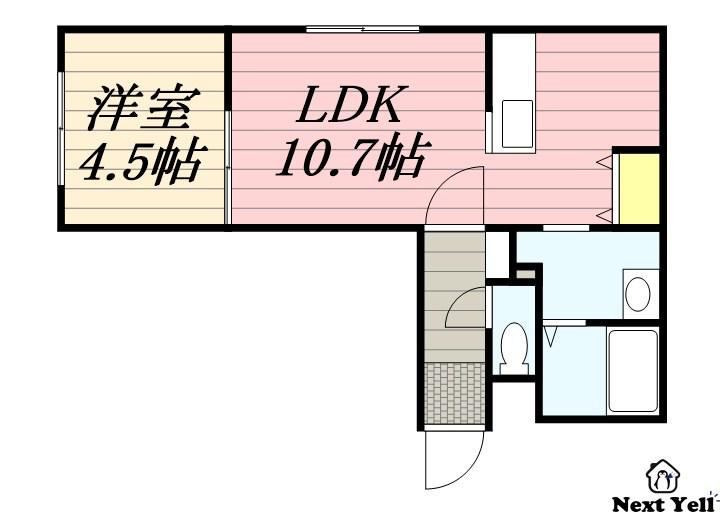 リヴェルテ栄通(1LDK/1階)の間取り写真