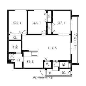 SATO BLDS白石本通(3LDK/4階)の間取り写真