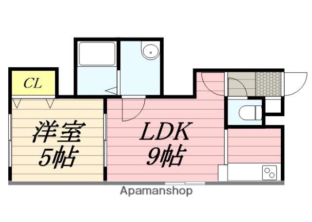 モンキー A棟(1LDK/3階)の間取り写真