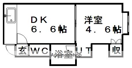 第35森宅建マンション(1DK/1階)の間取り写真