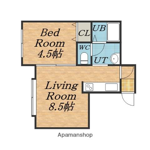 パークハイツ白石中央(1LDK/2階)の間取り写真