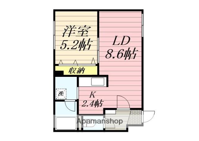 ドリホ豊平公園A(1LDK/2階)の間取り写真
