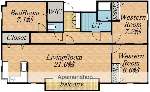 ル・ジャルダン・デュ・オークラLEJARDIN(3LDK/1階)の間取り写真