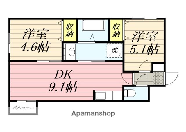 MANYSCOURTN6(2DK/2階)の間取り写真