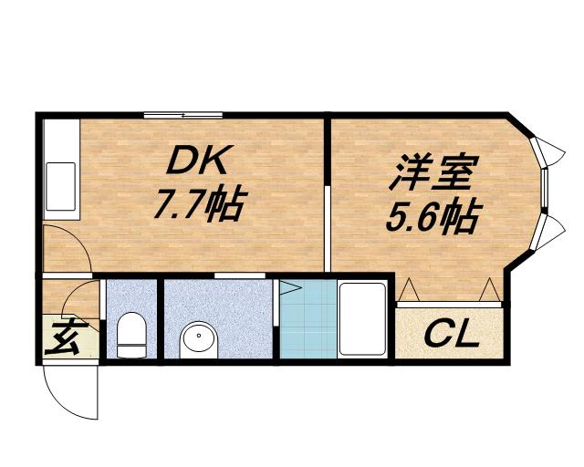MSP722弐番館(1DK/3階)の間取り写真