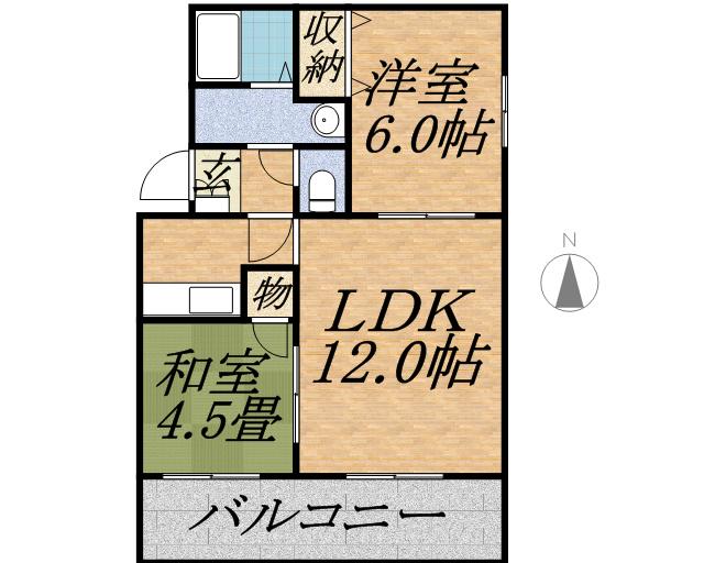 パストラル伏見(2LDK/2階)の間取り写真