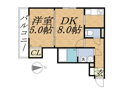 MAHALO OHASHI 710(1LDK/1階)の間取り写真