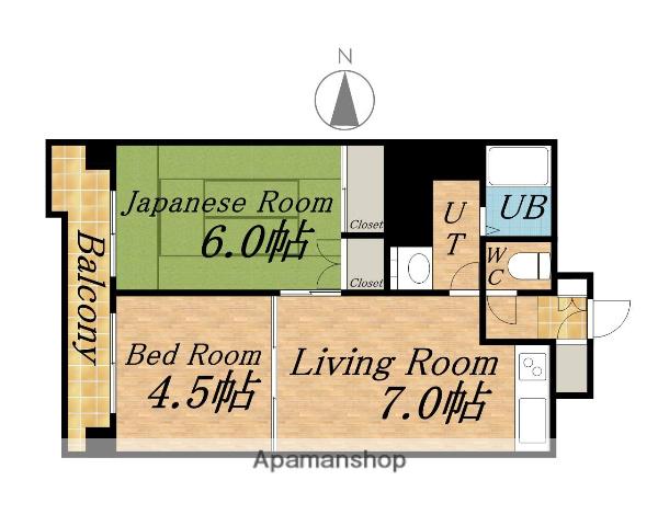 ARMS美術館通Ⅰ(2DK/2階)の間取り写真