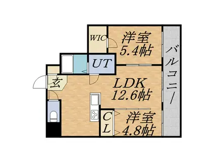 札幌中央レジデンス(2LDK/6階)の間取り写真