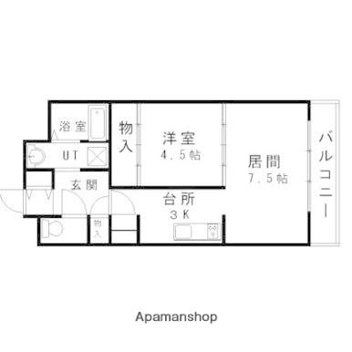 シャトーレSKサッポロ(1LDK/4階)の間取り写真