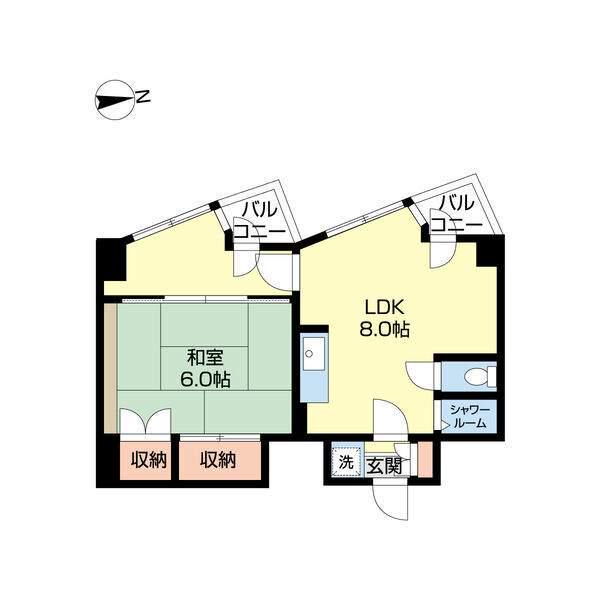 プライムパーク円山公園(1SLDK/8階)の間取り写真
