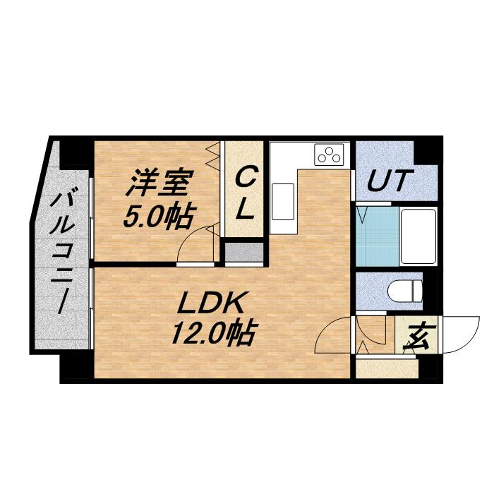 レーヴ・フロレゾン(1LDK/2階)の間取り写真