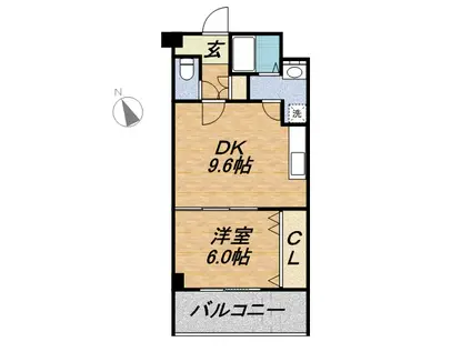 円山ガーデンハイツ(1LDK/3階)の間取り写真