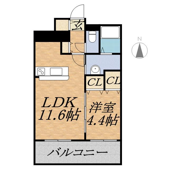 フェバリット ラ セスト(1LDK/9階)の間取り写真