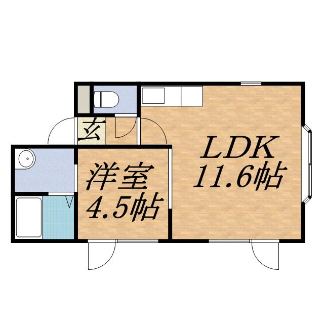 メゾンメモワール(1LDK/2階)の間取り写真
