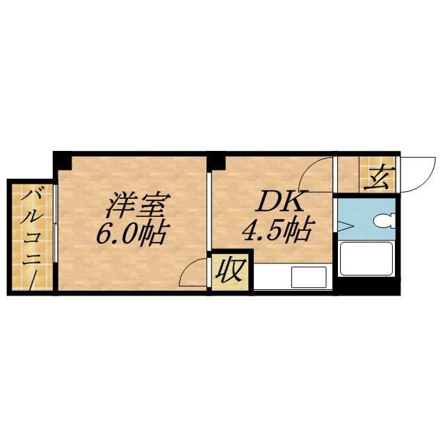FINE CREST N12(1DK/6階)の間取り写真