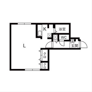 MODULOR南円山(1K/4階)の間取り写真