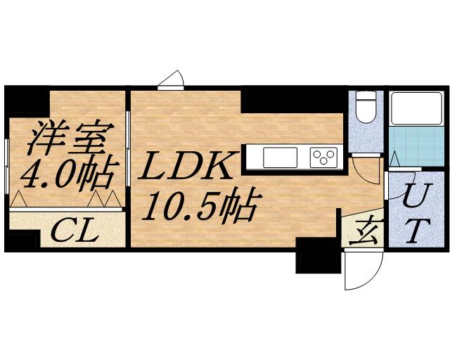 パークヒルズ中央12(1LDK/6階)の間取り写真