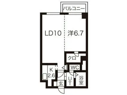 ノースERN HILLS 南6条(1LDK/4階)の間取り写真