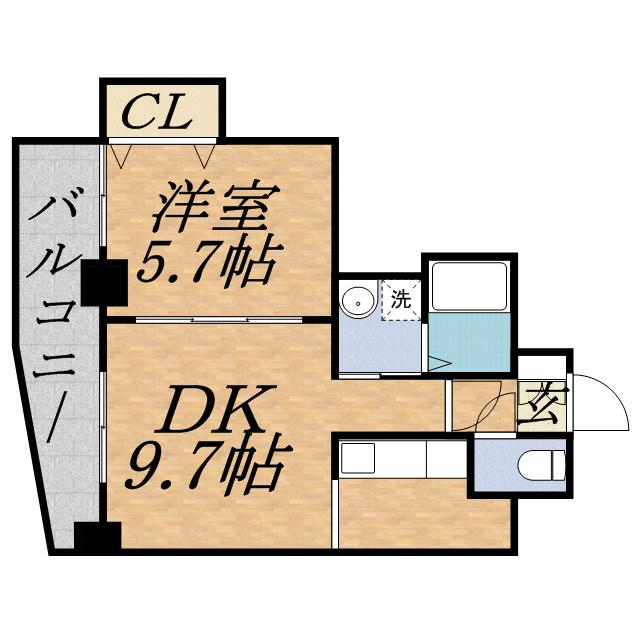 METRO SIDE(1LDK/7階)の間取り写真