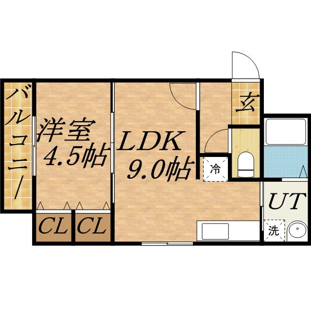 ルーエ北円山(1DK/3階)の間取り写真