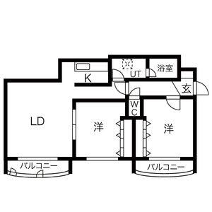 CABIN25(2LDK/3階)の間取り写真