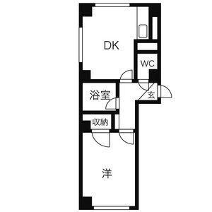 ハイツソフィアA(1DK/1階)の間取り写真