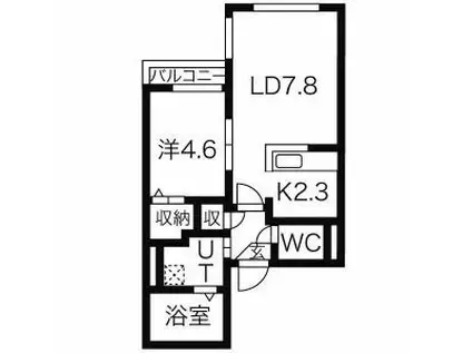 NORDESTA(1LDK/2階)の間取り写真