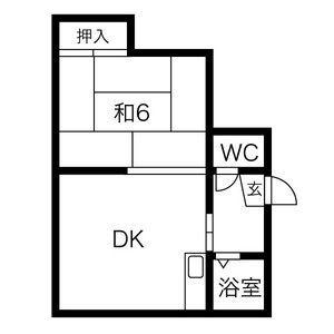 舟美マンション(1DK/3階)の間取り写真