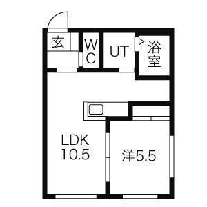 ラ・フォルテS13(1LDK/5階)の間取り写真