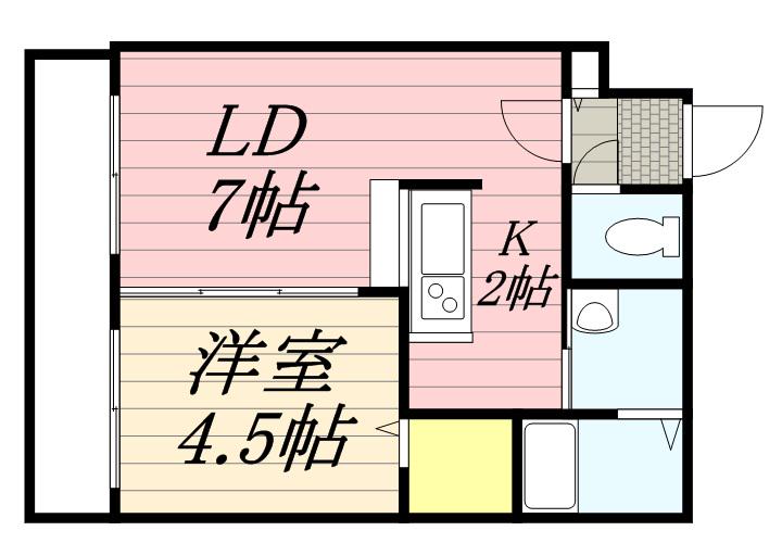 サンコート本郷通(1LDK/4階)の間取り写真
