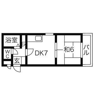 メゾン24(1DK/3階)の間取り写真