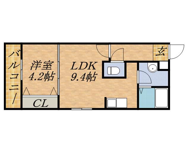 グラスマーレ南2条(1LDK/5階)の間取り写真