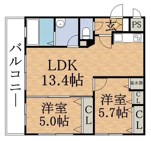 LAYLA(2LDK/1階)の間取り写真