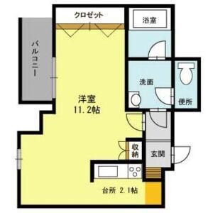 ノンナミーア(1K/4階)の間取り写真