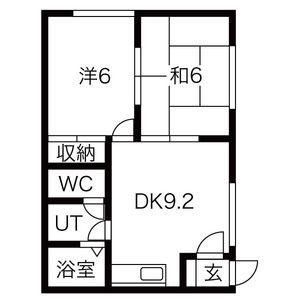 サッポロフラワーハイツ(2LDK/1階)の間取り写真
